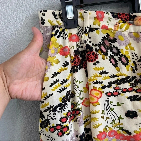 Topshop Idol Cream Floral Bloom Print City Wide Leg Size 8 Knee Length‎ - Picture 6 of 9